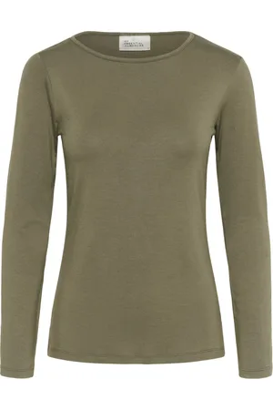 My Essential Wardrobe Tops, Dames, Groen, M, Bootnek Blouse Zeeschildpad