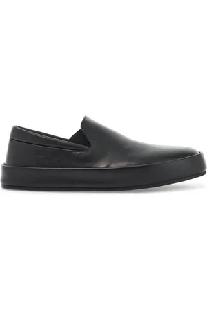MARSÈLL Schoenen, Heren, Zwart, 41 EU, Leer, Zwarte Kalfsleren Instap Pantoffels
