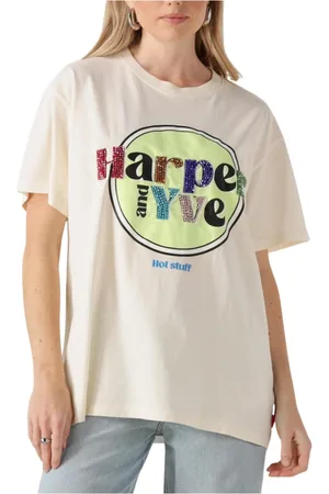 Harper & Yve Tops, Dames, Wit, XS, Katoen, Zandkleurige Longsleeve Top Hotstuff-ss