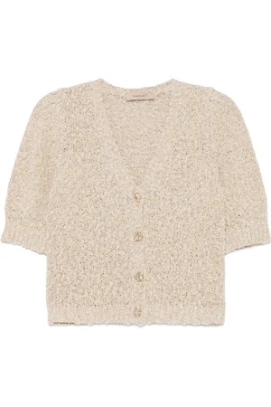 Twin-Set Truien, Dames, , S, Sweaters met Knoopsluiting en Korte Mouwen