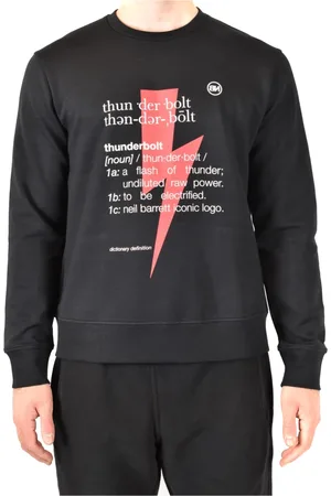 Neil Barrett Sweatshirts & Hoodies, Heren, Zwart, M, Stijlvolle Sweatshirts en Hoodies
