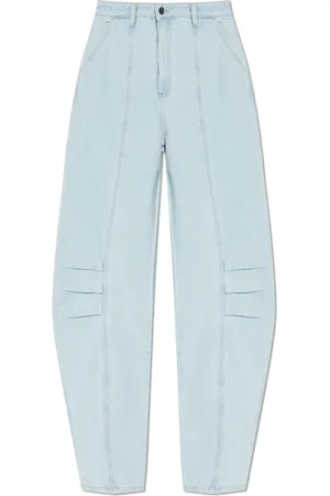 ROTATE Jeans, Dames, Blauw, S, Katoen, Jeans met logo