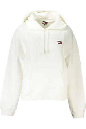 Tommy Hilfiger Sweatshirts & Hoodies, Dames, Wit, L, Katoen, Witte Katoenen Dames Sweater Hoodie