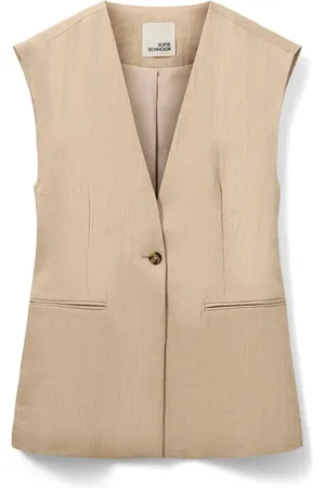 Sofie Schnoor Jassen, Dames, , M, Elegante V-hals Vest Natuur