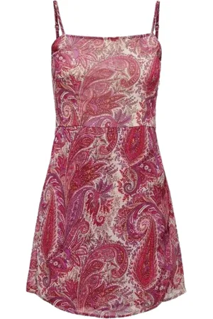JACQUELINE DE YONG Kleedjes, Dames, Veelkleurig, S, Polyester, Casual Mouwloze Korte Geweven Jurk