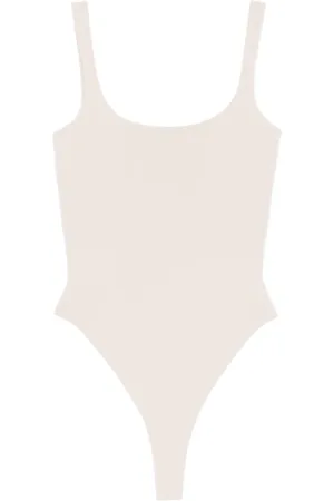 Entire Studios Tops, Dames, , L, Katoen, Silver Cloud Bodysuit met Vierkante Hals