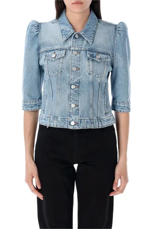 COPERNI Jassen, Dames, Blauw, S, Denim, Bleached Denim Jacket Slim Fit