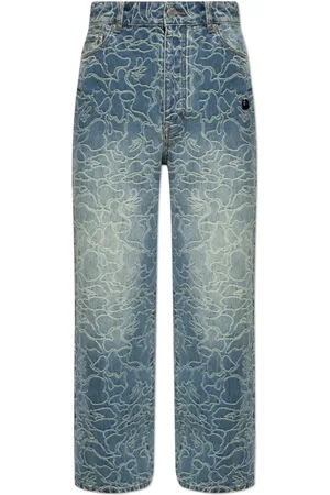 A Bathing Ape Jeans, Heren, Blauw, S, Katoen, Jeans met stiksels
