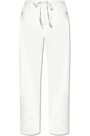 RAG&BONE Broeken, Dames, Wit, XS, Katoen, Broek met openwerkafronding