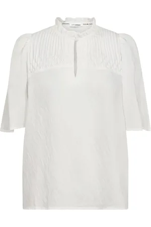 Co`Couture Blouses & Shirts, Dames, Wit, L, Elegante Pintuck Flow Blouse Off