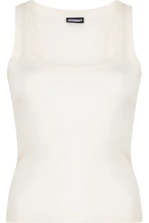 Jacquemus Tops, Dames, Wit, S, Gros Grain Tank Top