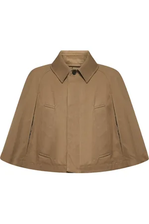 Burberry Jassen, Dames, Bruin, S, Katoen, Bruine Korte Jas met Geruite Voering
