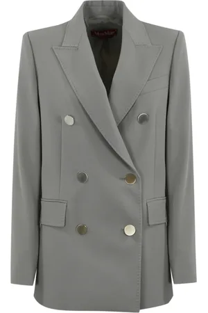 Max Mara Jassen, Dames, Grijs, S, Grijze Edicola Jassen voor Vrouwen
