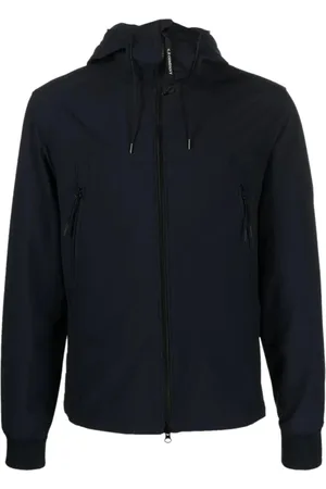 C.P. Company Jassen, Heren, Blauw, S, Blauwe Shell-R Goggle Jas voor Mannen