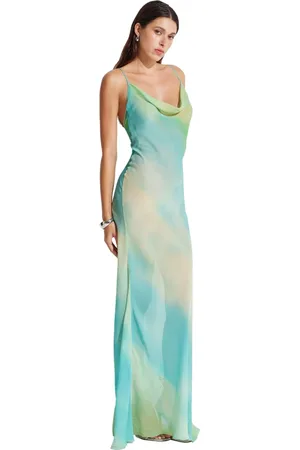 MVP Wardrobe Kleedjes, Dames, Groen, M, Ambra Lang Jurk