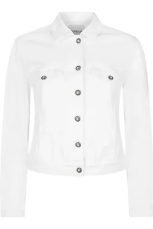 Dondup Jassen, Dames, Wit, L, Katoen, Stijlvolle katoenblend jeans