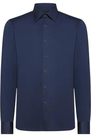 RRD Overhemden, Heren, Blauw, M, Blauw Oxford Jacquard Overhemd