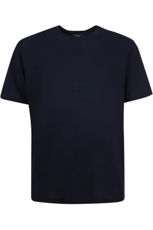 HERNO Tops, Heren, Blauw, 2Xl, Katoen, Blauw Katoenen Crew-neck T-shirt voor Heren