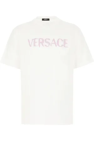 VERSACE Tops, Heren, Wit, 2Xl, Katoen, Casual Katoenen T-Shirt voor Mannen