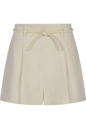 ZIMMERMANN Korte broeken, Dames, , M, Linnen, Crush Tuck Shorts