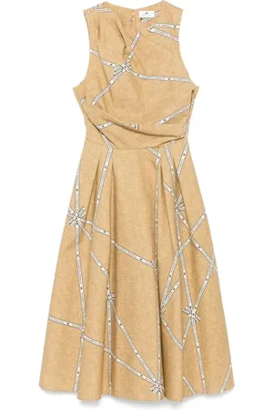 Elisabetta Franchi Kleedjes, Dames, , L, Monogram Zwart en Wit Jurk
