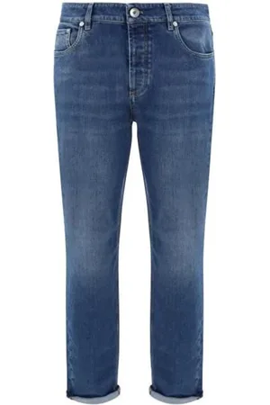 Brunello Cucinelli Jeans, Heren, Blauw, M, Blauwe Jeans Klassieke Pasvorm Comfortabele Stijl