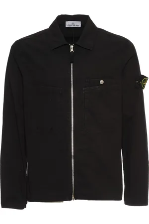 Stone Island Jassen, Heren, Zwart, S, Katoen, Heren Nero Jas & Jas