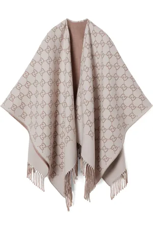 Gucci Jassen, Heren, Wit, ONE Size, Wol, Witte Poncho Jas Stijlvol Veelzijdig Stuk