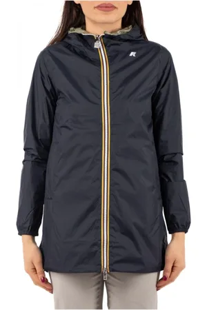 K-Way Jassen, Dames, Blauw, XL, Lichtgewicht Opvouwbare Jas