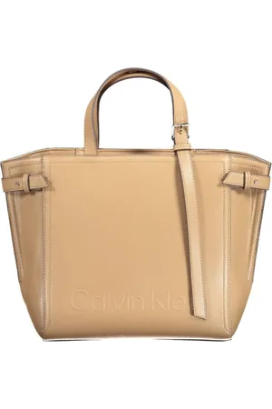 Calvin Klein Tassen, Dames, Bruin, ONE Size, Polyester, Bruine Polyester Dames Handtas