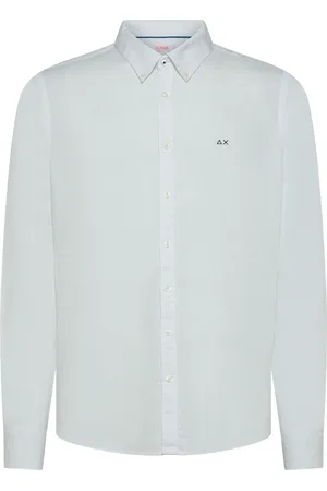 sun68 Overhemden, Heren, Wit, XL, Linnen, Linnen Overhemd Lange Mouw Casual Stijl