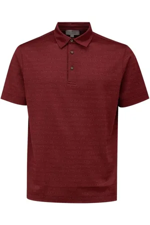 CANALI Tops, Heren, Bruin, L, Katoen, Rode Katoenen Poloshirt