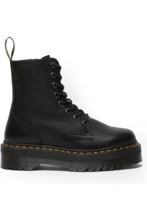 Dr. Martens Schoenen, Dames, Zwart, 36 EU, Leer, Chunky Platformlaarzen in Zwart Leer