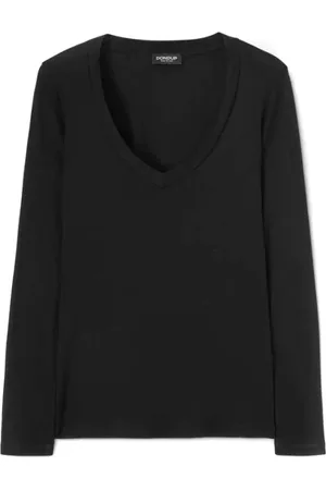 Dondup Tops, Dames, Zwart, M, Stijlvolle T-shirts voor Mannen en Vrouwen