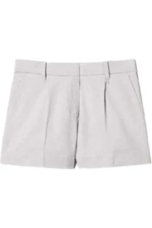 Twin-Set Korte broeken, Dames, Grijs, XS, Katoen, Gestructureerde Angora Bermuda Shorts