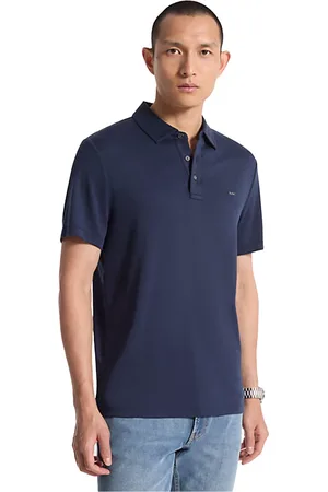 Michael Kors Tops, Heren, Blauw, M, Katoen, Klassieke Polo Shirt