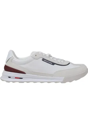 Tommy Hilfiger Schoenen, Heren, Wit, 43 EU, Suède, Retro Runner Seasonal Herensneakers