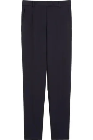 Max Mara Broeken, Dames, Blauw, XS, Elegante Broek met Ermes Detail