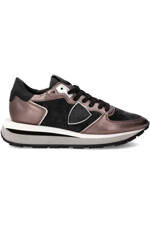 Philippe model Schoenen, Dames, Bruin, 38 EU, Suède, Sneakers Tropez Haute Running