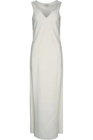 Calvin Klein Kleedjes, Dames, , XS, Gestructureerde Bias Enkellange Jurk