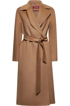 Max Mara Mantels, Dames, Bruin, 2Xs, Katoen, Bruine Geribbelde Taillejas