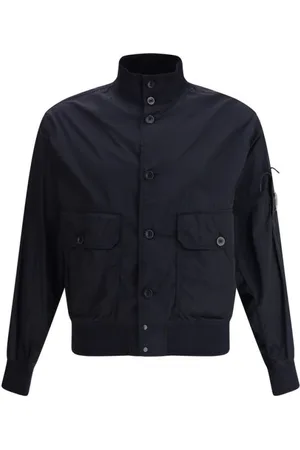 C.P. Company Jassen, Heren, Zwart, XL, Jas met iconische lens en hoge kraag