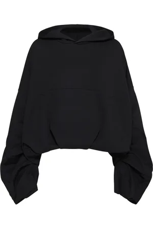 DRIES VAN NOTEN Sweatshirts & Hoodies, Dames, Zwart, S, Katoen, Zwarte Oversized Katoenen Hoodie