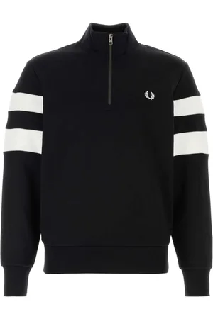 Fred Perry Sweatshirts & Hoodies, Heren, Zwart, S, Katoen, Zwarte Katoenen Sweatshirt