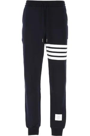 Thom Browne Broeken, Heren, Blauw, XS, Katoen, Navy Cotton Joggers Broek