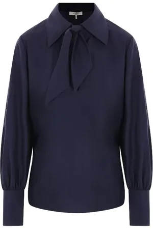 Chloé Blouses & Shirts, Dames, Blauw, S, Katoen, Blauwe Stijlvolle Damesblouse