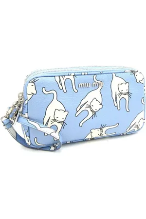 Miu Miu Pre-owned, Dames, Blauw, ONE Size, Leer, Tweedehands leren schoudertassen