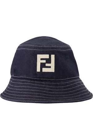 Fendi Accessoires, Heren, Blauw, M, Katoen, Blauwe Ruwe Katoen Logo Geborduurde Jeans