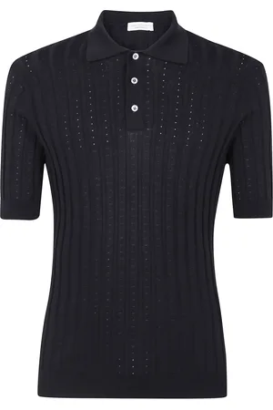 FILIPPO DE LAURENTIIS Tops, Heren, Zwart, L, Casual poloshirt met korte mouwen