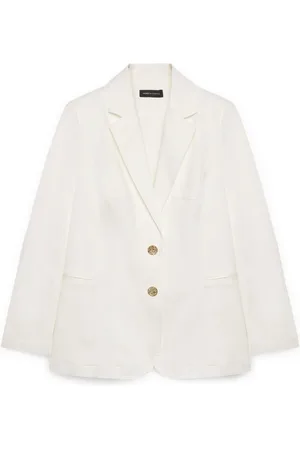 Fiorella rubino Jassen, Dames, Wit, 4Xl, Katoen, Blazer met twee decoratieve knopen